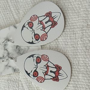 Halloween Horror Faux Leather Hypoallergenic earrings Billy Jigsaw